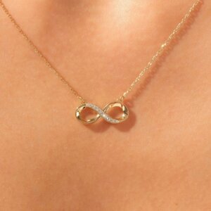 Infinity CVD Diamond Necklace in Gold