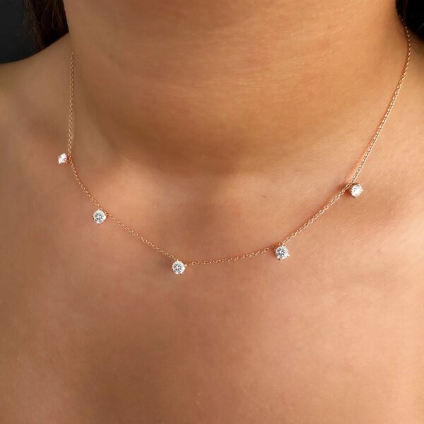 Five CVD Diamond Necklace in Gold