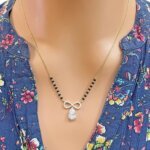 Infinity CVD Diamond Mangalsutra with Pear-Shaped Solitaire Pendant