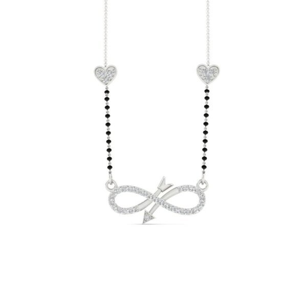 CVD Diamond Infinity Love Mangalsutra with Heart Charms