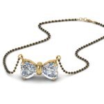 Heart CVD Diamond Bow Mangalsutra in Gold
