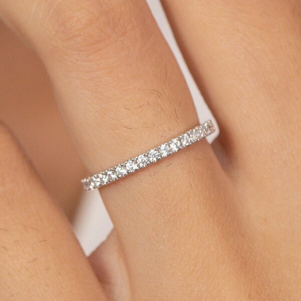 Dainty Lab Grown/ CVD Diamond Band Ring for Women