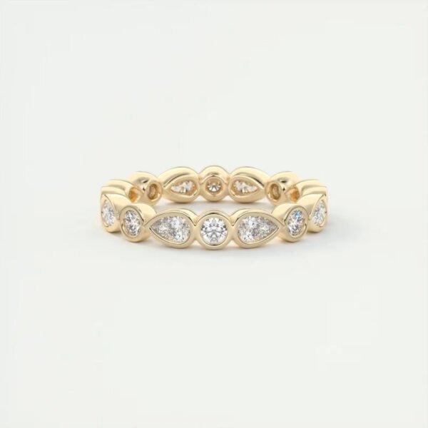 Gold Bezel Lab Grown Diamond Eternity Band