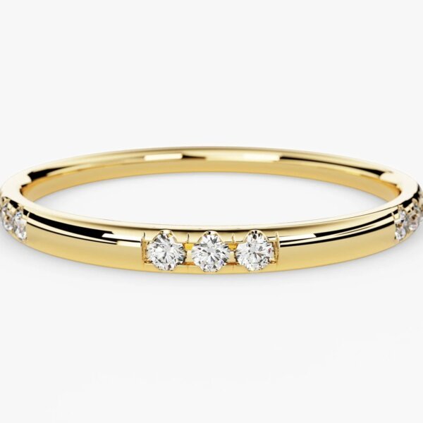 Gold Dainty Lab Grown Diamond Half-Eternity Ring