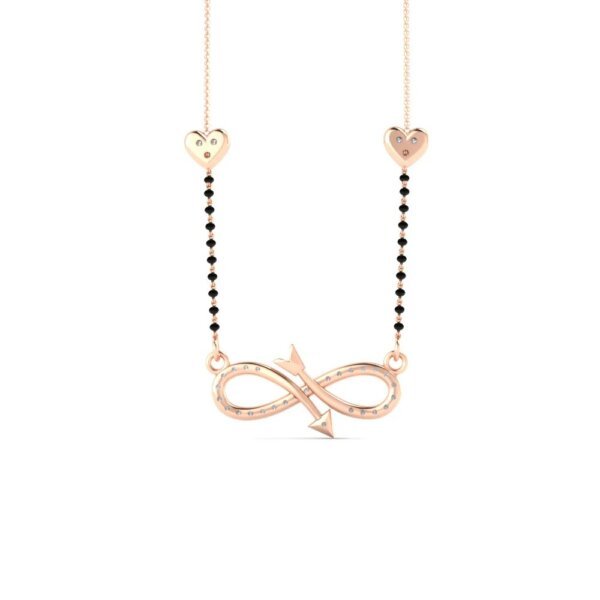 CVD Diamond Infinity Love Mangalsutra with Heart Charms