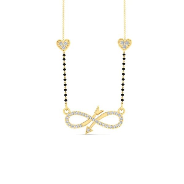 CVD Diamond Infinity Love Mangalsutra with Heart Charms