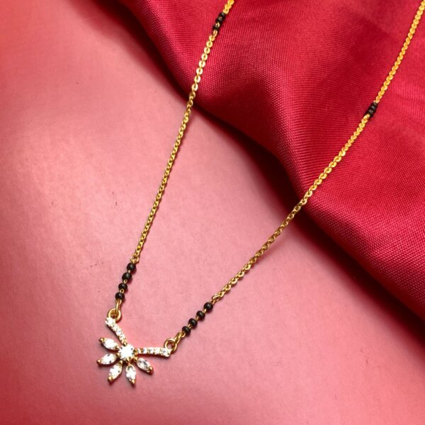 Gold-Plated CVD Diamond Mangalsutra with Sparkling Pendant