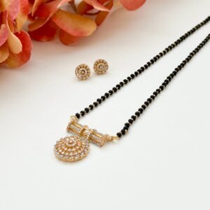 Traditional Gold-Plated Mangalsutra with Matching Earrings