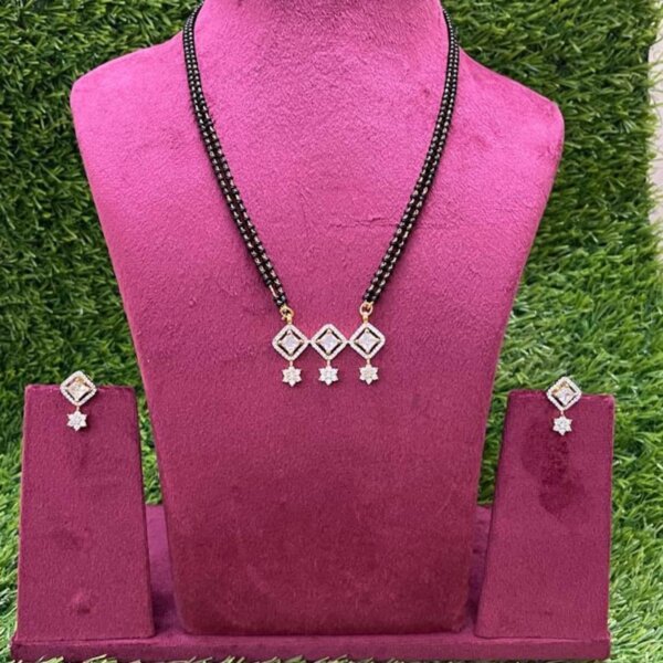 Designer CVD Diamond Mangalsutra with Hanging Star Accents