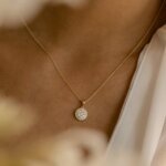 Radiant Gold Round CVD Diamond Pendant Necklace