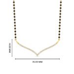 Elegant V-Curve CVD Diamond Mangalsutra in White Gold