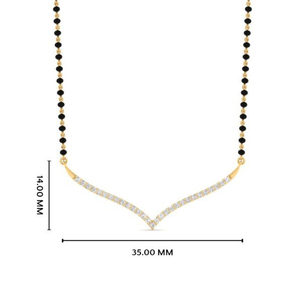 Elegant V-Curve CVD Diamond Mangalsutra in White Gold