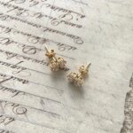 Pear Petal Spark CVD Diamond and Gold Earrings