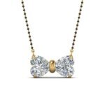 Heart CVD Diamond Bow Mangalsutra in Gold