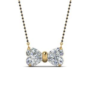 Heart CVD Diamond Bow Mangalsutra in Gold