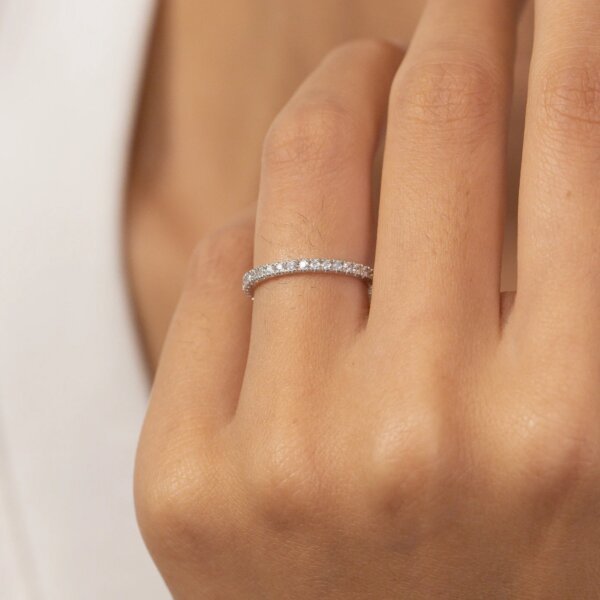 Dainty Lab Grown/ CVD Diamond Band Ring for Women