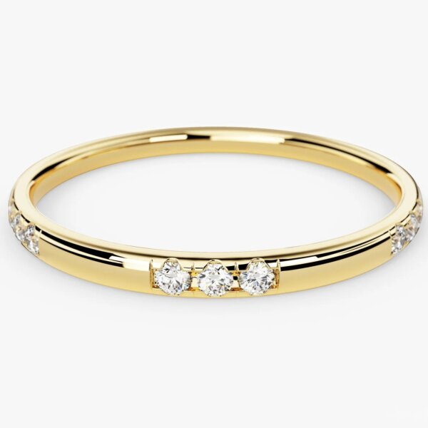 Gold Dainty Lab Grown Diamond Half-Eternity Ring