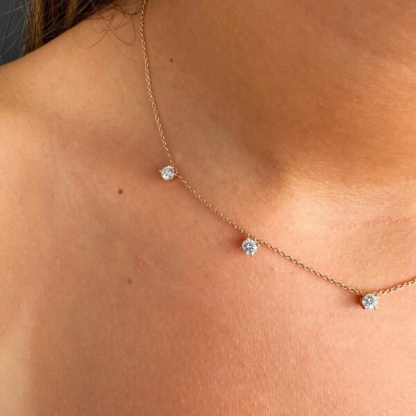 Five CVD Diamond Necklace in Gold