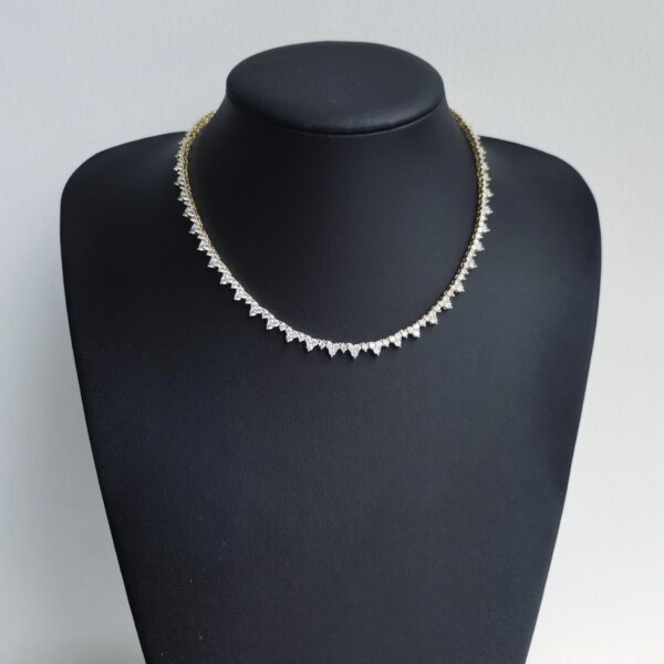 Sparkling CVD Diamond Cluster Necklace with Gold