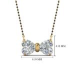 Heart CVD Diamond Bow Mangalsutra in Gold