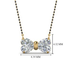 Heart CVD Diamond Bow Mangalsutra in Gold