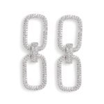 Link Style CVD Diamond Stud Earrings in Gold