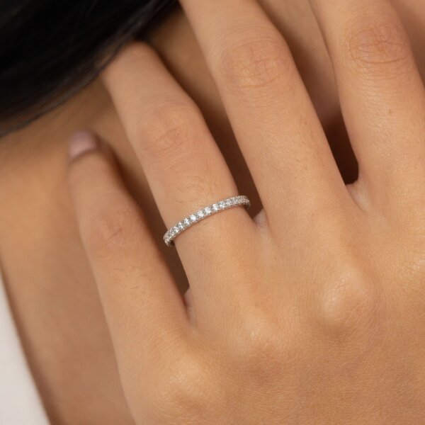 Dainty Lab Grown/ CVD Diamond Band Ring for Women