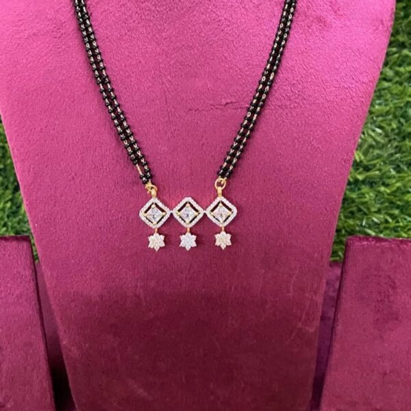 Designer CVD Diamond Mangalsutra with Hanging Star Accents