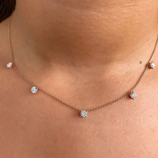 Five CVD Diamond Necklace in Gold