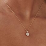 Radiant Gold Round CVD Diamond Pendant Necklace