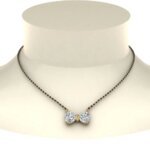 Heart CVD Diamond Bow Mangalsutra in Gold