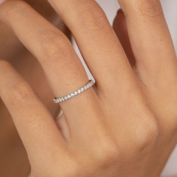 Dainty Lab Grown/ CVD Diamond Band Ring for Women