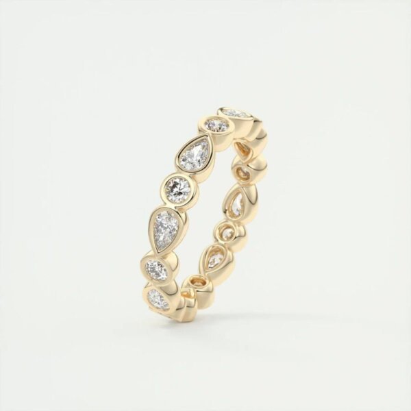 Gold Bezel Lab Grown Diamond Eternity Band