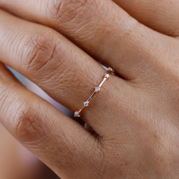 Delicate Star-Inspired Lab Grown Diamond Band