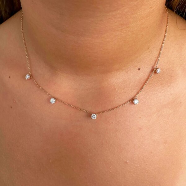 Five CVD Diamond Necklace in Gold