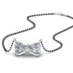 Heart CVD Diamond Bow Mangalsutra in Gold