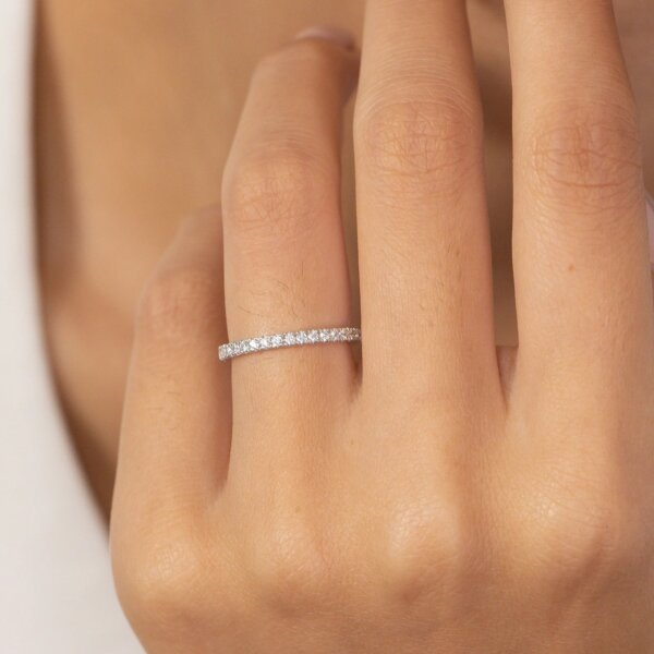 Dainty Lab Grown/ CVD Diamond Band Ring for Women