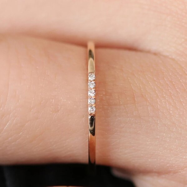 Gold Petite Lab Grown Diamond Stacking Band