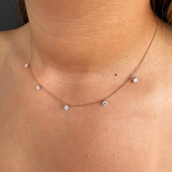 Five CVD Diamond Necklace in Gold