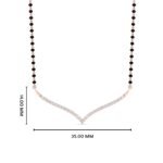 Elegant V-Curve CVD Diamond Mangalsutra in White Gold