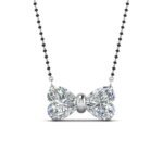 Heart CVD Diamond Bow Mangalsutra in Gold