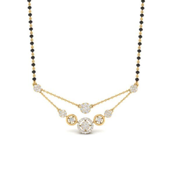 Exquisite Multi-Layer CVD Diamond Mangalsutra in Gold