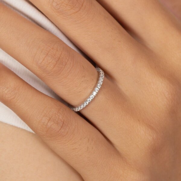 Dainty Lab Grown/ CVD Diamond Band Ring for Women