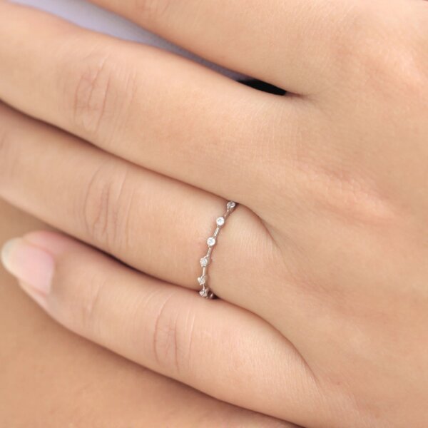 Delicate Lab Grown Diamond Band with Gold