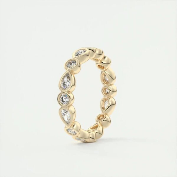 Gold Bezel Lab Grown Diamond Eternity Band