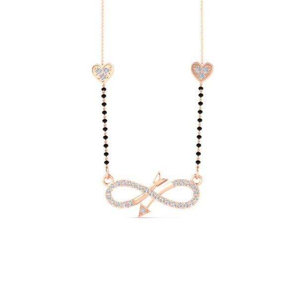 CVD Diamond Infinity Love Mangalsutra with Heart Charms