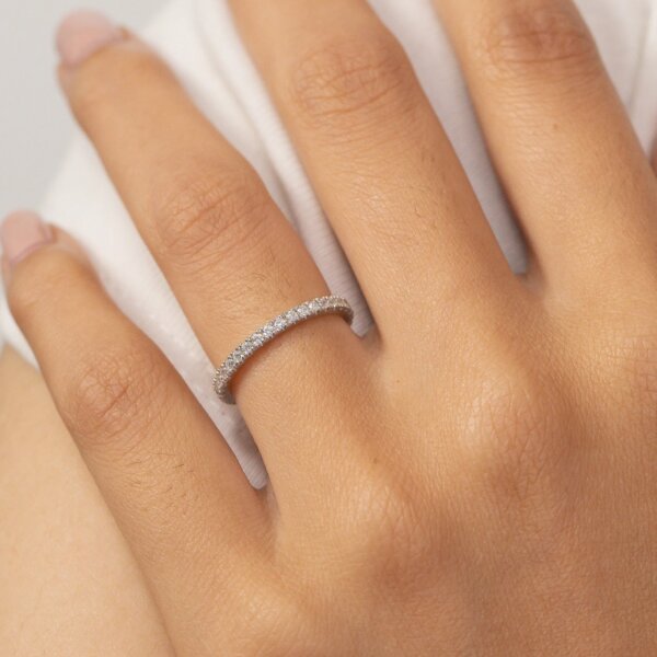 Dainty Lab Grown/ CVD Diamond Band Ring for Women