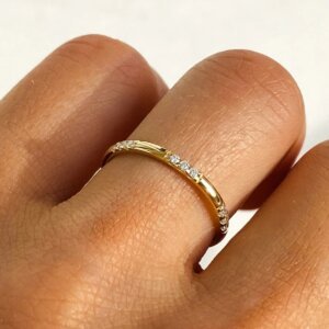 Gold Dainty Lab Grown Diamond Half-Eternity Ring