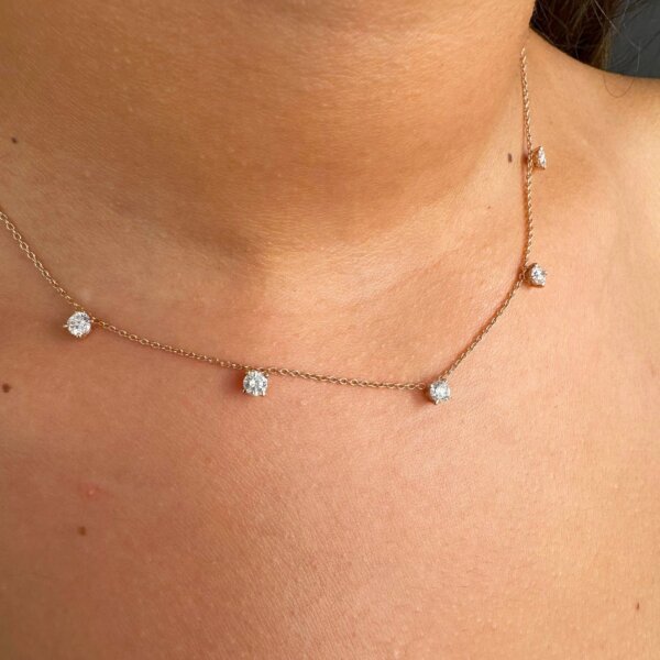 Five CVD Diamond Necklace in Gold