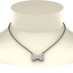 Heart CVD Diamond Bow Mangalsutra in Gold